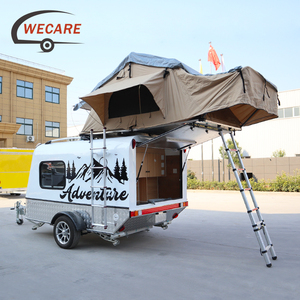 <span class=keywords><strong>Remorque</strong></span> de camping compacte Wecare avec <span class=keywords><strong>tente</strong></span> de toit, réservoirs d'eau potable de 80L et d'eaux usées de 80L, et porte-<span class=keywords><strong>moto</strong></span> - Product Image 4