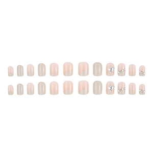 <span class=keywords><strong>Faux</strong></span> <span class=keywords><strong>ongles</strong></span> carrés à presser style français nude blanc décontracté, avec teinte douce et colle, pour un look féminin - Product Image 2