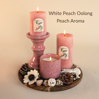 Ensemble de bougies parfumées sans fumée avec support en céramique, décoration romantique pour la maison, ensemble de bougies d'aromathérapie, cadeau pour Noël