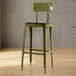 Chaise de bar en fer de haute qualité pour la maison, design industriel, aspect antique, couleur moderne, emballage cylindrique - Product Image 3