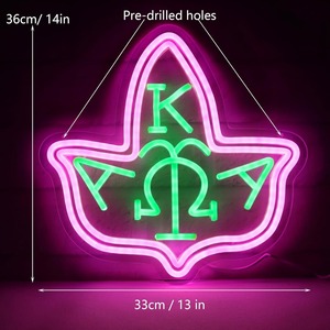 AKA Pink Neon Sign para decoración de pared Sorority Parafernalia LED Light Pink and Green Sorority Gifts para mujeres Graduación Cumpleaños - Product Image 3