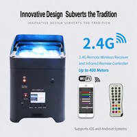 Luz LED Par a Batería 6x18W RGBWA DMX512 con Control Remoto Inalámbrico IP54, Iluminación de Escenario para Bodas, Fiestas, DJ, KTV