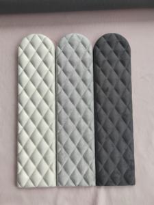 3D Multi-Functionสีแดงโฟมแผงอะคูสติกผนังผ้าสีสันสดใสหนังFauxหัวเตียงผนัง - Product Image 3