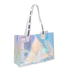 Exclusive Design Beach Plastic Pvc Tote Bag Holographic Bag Plastic Tote Bag