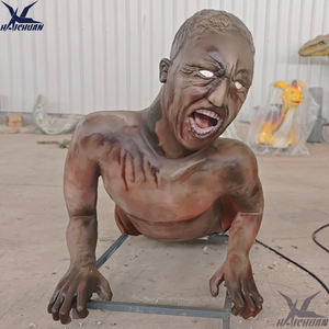 Décoration d'Halloween animatronique effrayante sur le thème de l'horreur, fantômes zombies simulés à mi-corps, accessoires mobiles pour maison hantée - Product Image 1