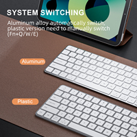 Teclado Inalámbrico Ergonómico en Inglés para Portátiles, Diseño Ultrafino de Metal, Interfaz USB-C, Negro, Interruptor de Tijera, Nuevo