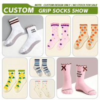 Chaussettes de yoga antidérapantes de haute qualité avec logo personnalisé, unisexes, à revers, en maille respirante, pour le pilates, usage quotidien