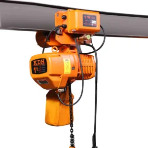 Custom 1 Ton Running Type Electric Chain Block Hoist Crane With Trolley