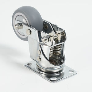 3/4/5 pouces acier chromé TPR plaque d'absorption des chocs roulette roulette duo roulettes encastrées roue chaise de bureau roulettes - Product Image 3