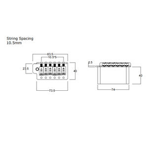 Pont de trémolo à 6 points en chrome en gros - Bloc entièrement en laiton pour la modification de guitares professionnelles et la réparation haut de gamme - Product Image 3