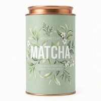 Boîte en papier ronde pour matcha de 89 mm, écologique et de qualité alimentaire, avec un couvercle de scellage secondaire manuel à l'intérieur. Convient pour l'emballage du matcha