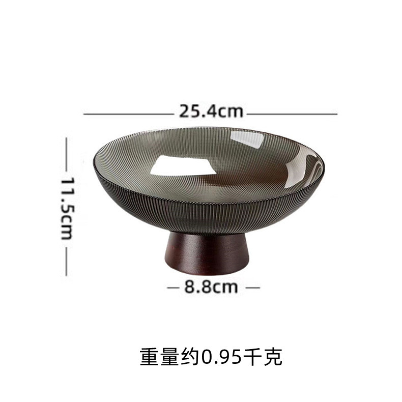 Assiette ronde grise en bois d'acacia 25
