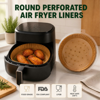Papiers de cuisson jetables perforés et enduits de 20 cm pour friteuse à air, qualité alimentaire, pour biscuits, pain et gâteaux – Direct Usine