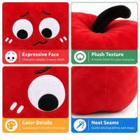 Coussin en peluche personnalisé en forme de pomme Kawaii, oreiller moelleux pour canapé, décoration d'intérieur, cadeau pour enfants, peluches personnalisées
