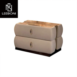 럭셔리 이탈리아 침실 세트 가구 정품 가죽 화이트 헤드 보드 더블 종류 사이즈 침대 - Product Image 6