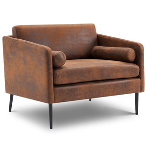 97*71*74cm 1,5 Assentos Hot Stamping Pano Cadeira envolvente com Travesseiro Indoor Circle <span class=keywords><strong>Chair</strong></span> Marrom escuro - Product Image 1