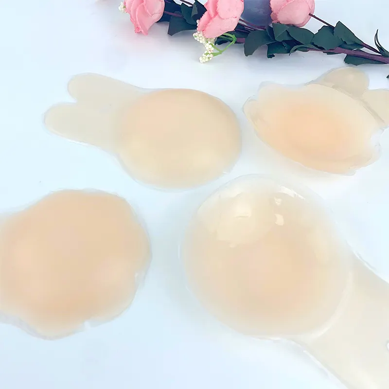 Meiya Rabbit Ear Shape Backless Half Cup Invisible Silicone Bra Thin Nipple Cover Push Up Woman Nipple Cover