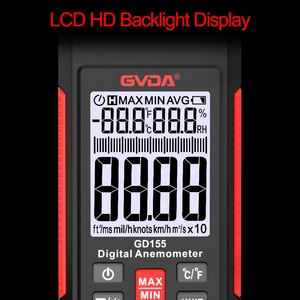 GVDA-Anemómetro Digital GD155, medidor de velocidad del viento portátil para medir la velocidad del viento, temperatura y frío del viento con retroiluminación <span class=keywords><strong>LCD</strong></span> - Product Image 3