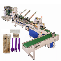 Machine d'emballage flexible multi-combinaisons pour couverts jetables, à changement rapide pour les ensembles couteau-fourchette-cuillère ou 3-en-1