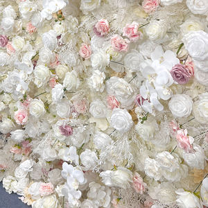 8*83D Silk Eco-Friendly <b>Artificial</b> Pink and <b>White</b> <b>Rose</b> Flower Background Wall for Outdoor Wedding Decoration - Product Image 4