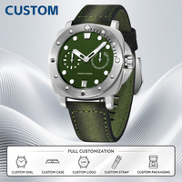 Maßgefertigte Uhr MOQ 50 Stück Herren Mechanische Armbanduhr Luxus Glas Leuchtend Automatik 200M Wasserdicht Stahlgehäuse Uhren für Männer