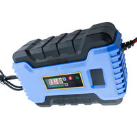 Pengisi daya baterai mobil 12V10A, pengisi daya baterai asam timbal 3 tahap tampilan LCD Digital