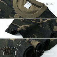 T-shirt décontracté d'été pour homme à manches courtes, camouflage, pur coton, style vintage américain, coupe ample et déstructurée