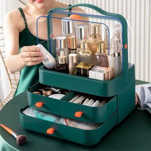 Cosmetic Organizer Box With <b>Drawers</b> Large Capacity <b>Storage</b> For Desk Makeup Jewelry <b>Plastic</b> High End Design - Product Image 3