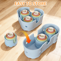 Jouets d'empilage en silicone pour bébés, blocs de construction de châteaux, jouets à empiler, jouets à mâcher, jouets sensoriels éducatifs Montessori pour enfants