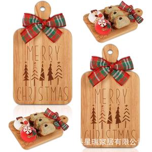 Plateau de Noël en bois avec poignées, double face, pour servir le fromage, usage hôtelier et festif, couleur bois naturel - Product Image 4