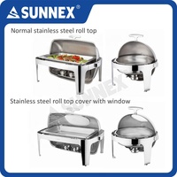 SUNNEX Durable En Acier Inoxydable 1/1 Pleine Taille 8.5L Buffet Chauffe-Plats Chauffe-Plat Équipement De Restauration pour Hôtel