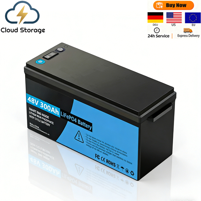 Custom 48V 300AH Lithium Iron Phosphate Battery Pack for Solar Storage 6000+ Cycles -20~55 Operating Temp Cloud Storage Brand
