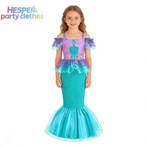Disfraz de Sirena para Niña HESPER, Vestido de Princesa para Carnaval de Halloween, Accesorios para Fiesta de Cumpleaños, Corona y Varita - Product Image 1