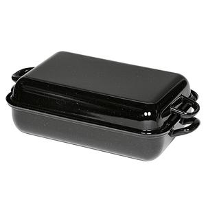 Asador Profesional Riess 37x26x12.5cm Negro Esmaltado con Tapa para Uso en Horno - Product Image 1