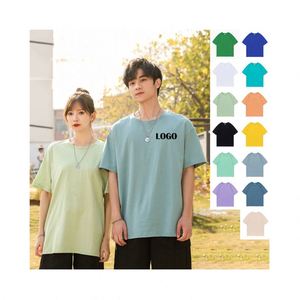 T-shirt en coton pur avec logo personnalisé, de haute qualité, couleur unie, col rond, style décontracté, design de logo personnalisé - Product Image 6