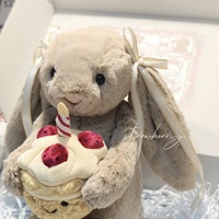 Peluche douce en éponge, série alimentaire amusante Lapin Embrassant un Gâteau, haute teneur en calories, 31-50cm, 0-24 mois
