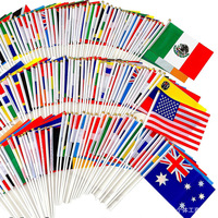 Drapeaux nationaux et fanions de pays du monde entier en polyester avec mât en plastique pour la Fête Nationale et usage universel