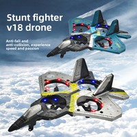 Avion de combat quadrirotor V18 pour débutants, en mousse EVA, 6 canaux, pour usage intérieur, avec recharge, pour figures aériennes