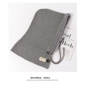 Bonnet chaud en fil de laine pour femmes pull d'hiver bonnet <span class=keywords><strong>tricoté</strong></span> imperméable extérieur col <span class=keywords><strong>Snood</strong></span> silencieux anneau écharpe cagoule chapeau - Product Image 6