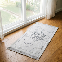 Tapis de prière islamique moderne en polyester pour enfants, à personnaliser soi-même, motif mosquée, pour la maison, Ramadan, vente en gros