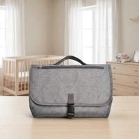 Tapis à langer portable pliable pour bébé, imperméable en polyester PEVA, pochette de voyage