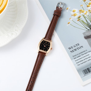 Reloj de cuarzo con correa de placa cuadrada literaria coreana Retro para mujer, caja de aleación que combina con todo, banda de plástico, puntero de 5mm de espesor - Product Image 5