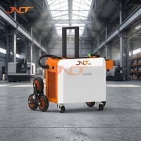 Machine de nettoyage laser à fibre pulsée 500W, robuste, avec roues tout-terrain, 13 modes de nettoyage intelligents, pour surfaces courbes, soudures et bois