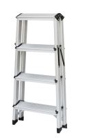 Échelle à marches double face en aluminium certifiée EN131, marches larges antidérapantes, échelle d'escalade portable pour intérieur