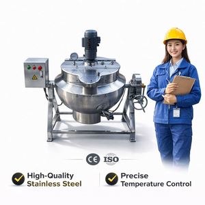 Marmite de cuisson industrielle à vapeur/gaz/électrique avec agitateur, cuve de cuisson à double enveloppe avec mélangeur, mélangeur de cuisson - Product Image 4