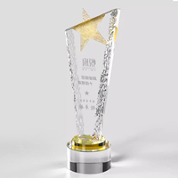 Petit pont en gros personnalisé imprimé UV métal étoile cristal artisanat de haute qualité or argent laiton Plaques verre trophée prix