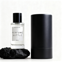 Flacon de parfum vide de luxe personnalisé 50 ml 100 ml, flacon de parfum rond en verre transparent avec boîte
