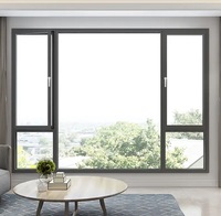Ventanas abatibles de vidrio templado inteligente de doble acristalamiento modernas, ventanas abatibles de nuevo diseño de alta calidad para baño exterior Villa