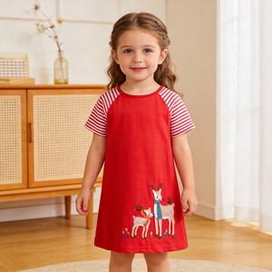 Vestiti Estivi per Bambine, Abiti Casual con Collo Tondo e Maniche Corte in Cotone, per Bambine da 1-3 Anni - Product Image 2