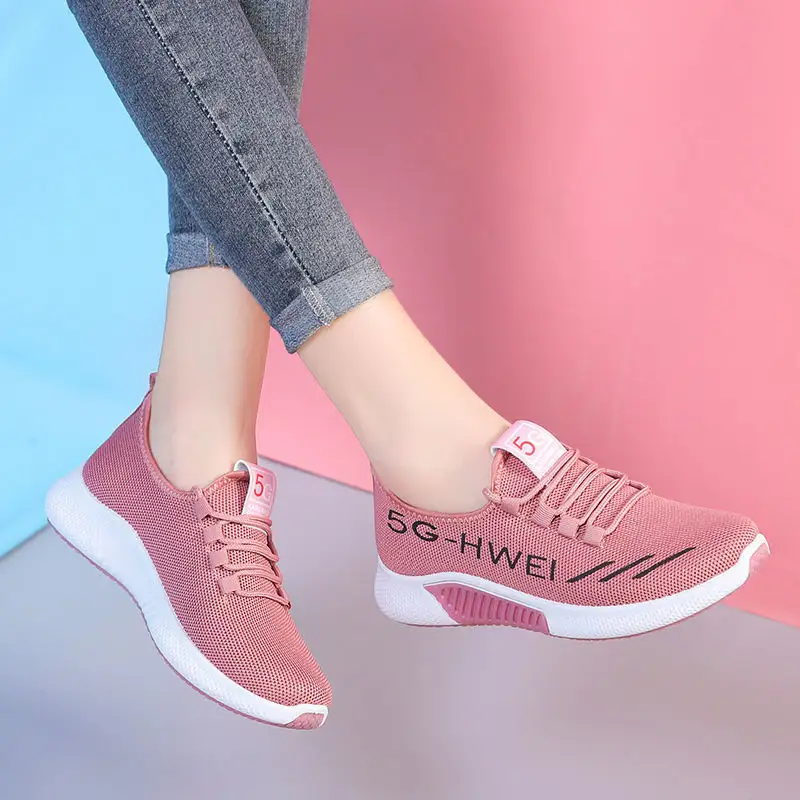 Sneakers Manufacturer Cheap Cotton Walking Shoes Fashion Mesh Breathable Sneakers Soft-sole Custom Running Shoes For Women